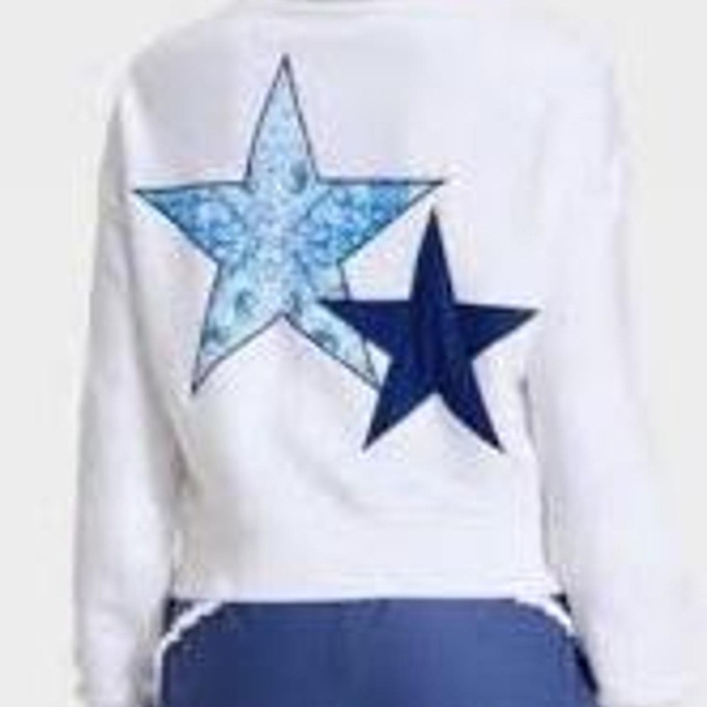 JoyLab Women's Relaxed Fit Cropped Graphic Hoodie with Paisley Print Stars